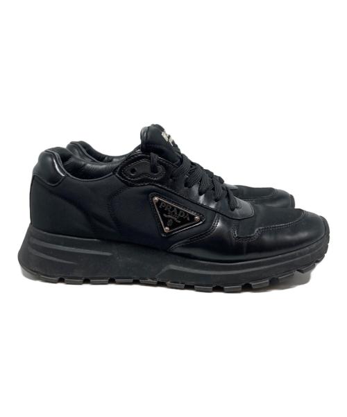 PRADA（プラダ）PRADA (プラダ) PRAX 01 Re-Nylon xブラッシュドレザー スニーカー ブラック サイズ:6(1/2)の古着・服飾アイテム