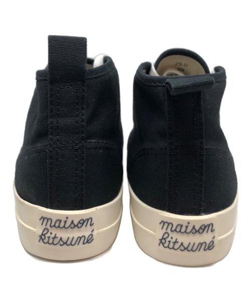 maison kitsune（メゾンキツネ）maison kitsune (メゾンキツネ) ハイカットキャンバススニーカー ブラック サイズ:25㎝の古着・服飾アイテム