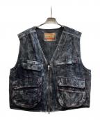 DIESELディーゼル）の古着「D-Samp DENIM VEST/A09521」｜ブラック