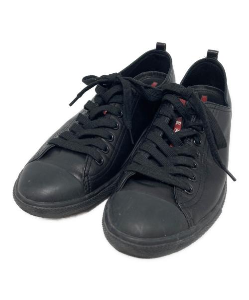 PRADA SPORTS（プラダスポーツ）PRADA SPORTS (プラダスポーツ) レザースニーカー/4E1938 ブラック サイズ:9の古着・服飾アイテム