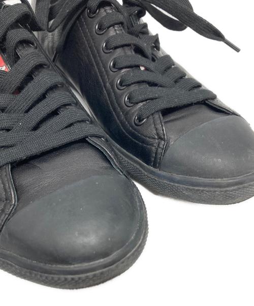 PRADA SPORTS（プラダスポーツ）PRADA SPORTS (プラダスポーツ) レザースニーカー/4E1938 ブラック サイズ:9の古着・服飾アイテム