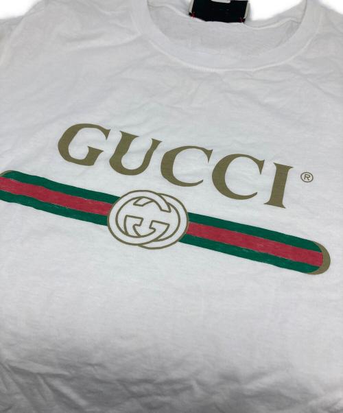 GUCCI（グッチ）GUCCI (グッチ) ロゴ ウォッシュドTシャツ/440103-X3F05 ホワイト サイズ:Mの古着・服飾アイテム