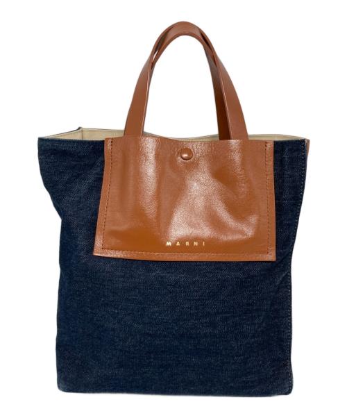 MARNI（マルニ）MARNI (マルニ) MUSEO SOFT デニム 2WAYハンドバッグ/SHMP0070Q1 インディゴ×ブラウン サイズ:-の古着・服飾アイテム