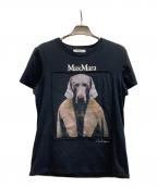 MaxMaraマックスマーラ）の古着「ワイマラナードッグフォトプリントTシャツ/19460109」｜ブラック