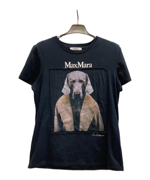MaxMara（マックスマーラ）MaxMara (マックスマーラ) ワイマラナードッグフォトプリントTシャツ/19460109 ブラック サイズ:Mの古着・服飾アイテム