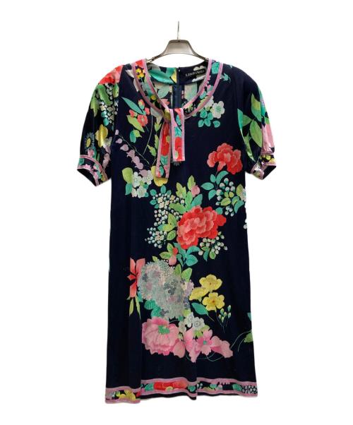 LEONARD（レオナール）LEONARD (レオナール) 半袖ワンピース マルチカラー サイズ:Mの古着・服飾アイテム