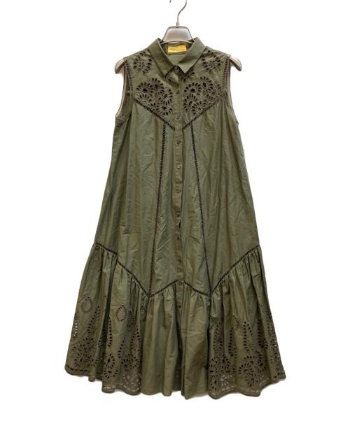 LEILIAN by Eriko Nakamura（レリアン バイエリコナカムラ）LEILIAN by Eriko Nakamura (レリアン バイエリコナカムラ) ペチコート付ワンピース カーキ サイズ:9の古着・服飾アイテム