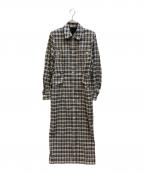 CLANEクラネ）の古着「UP POCKET CHECK SHIRT ONEPIECE」｜グレー