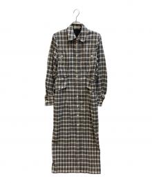 CLANE（クラネ）の古着「UP POCKET CHECK SHIRT ONEPIECE」｜グレー