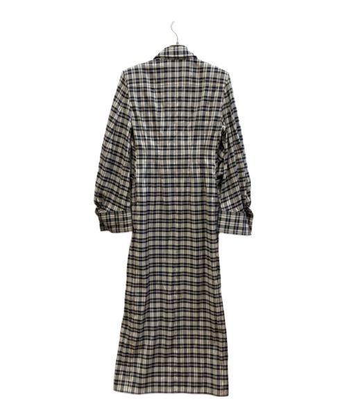 CLANE（クラネ）CLANE (クラネ) UP POCKET CHECK SHIRT ONEPIECE グレーの古着・服飾アイテム