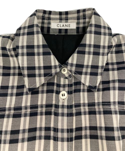 CLANE（クラネ）CLANE (クラネ) UP POCKET CHECK SHIRT ONEPIECE グレーの古着・服飾アイテム