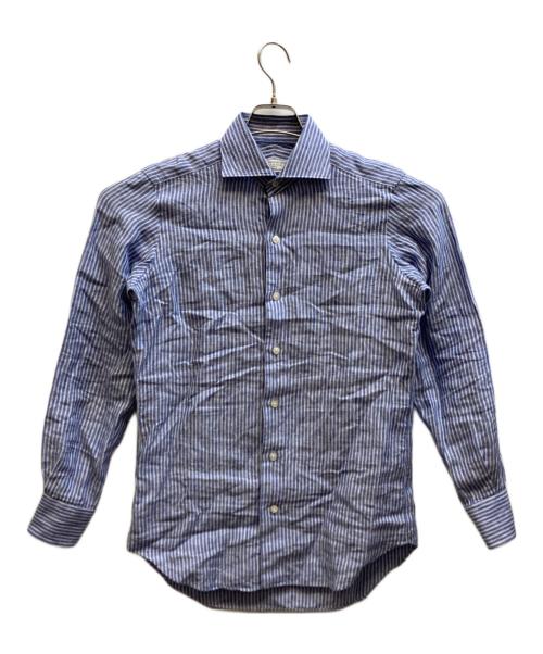 TOMORROW LAND（トゥモローランド）TOMORROW LAND (トゥモローランド) リネンストライプシャツ ブルー サイズ:37の古着・服飾アイテム