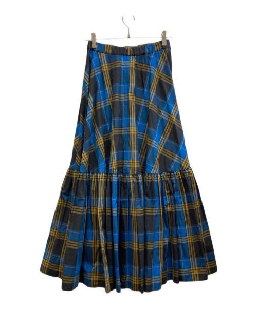 Curensology（カレンソロジー）Curensology (カレンソロジー) チェックティアードスカート / CL405138ER ブルー×ベージュ サイズ:38 未使用品の古着・服飾アイテム