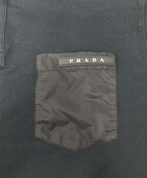 PRADA（プラダ）PRADA (プラダ) 長袖ポロシャツ/SJN263 R192 ブラック サイズ:Mの古着・服飾アイテム