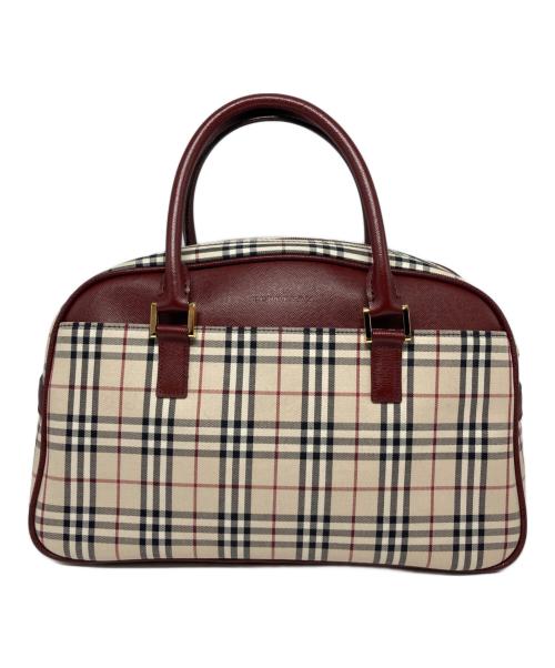 BURBERRY（バーバリー）BURBERRY (バーバリー) ノバチェックハンドバッグ ベージュ×ボルドー サイズ:-の古着・服飾アイテム