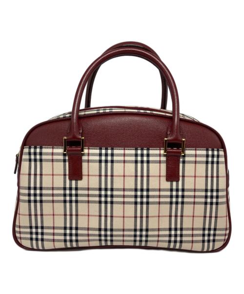 BURBERRY（バーバリー）BURBERRY (バーバリー) ノバチェックハンドバッグ ベージュ×ボルドー サイズ:-の古着・服飾アイテム