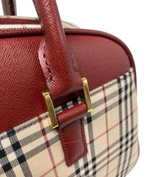 BURBERRY（バーバリー）BURBERRY (バーバリー) ノバチェックハンドバッグ ベージュ×ボルドー サイズ:-の古着・服飾アイテム