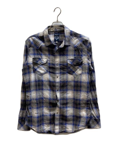 DIESEL（ディーゼル）DIESEL (ディーゼル) ウエスタンシャツ グレー×ネイビー サイズ:Mの古着・服飾アイテム