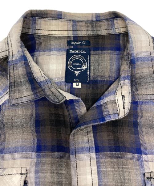 DIESEL（ディーゼル）DIESEL (ディーゼル) ウエスタンシャツ グレー×ネイビー サイズ:Mの古着・服飾アイテム