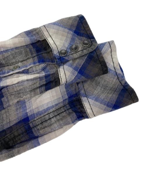 DIESEL（ディーゼル）DIESEL (ディーゼル) ウエスタンシャツ グレー×ネイビー サイズ:Mの古着・服飾アイテム