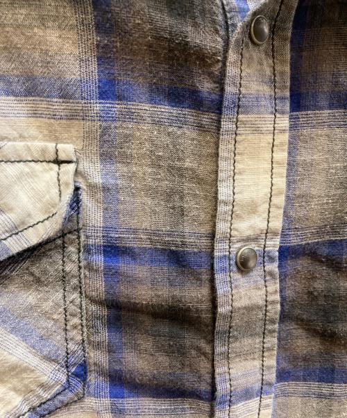 DIESEL（ディーゼル）DIESEL (ディーゼル) ウエスタンシャツ グレー×ネイビー サイズ:Mの古着・服飾アイテム