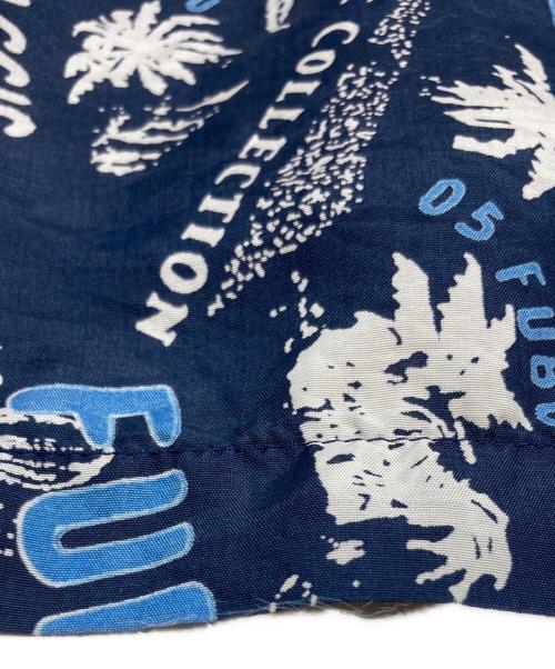 FUBU（フブ）FUBU (フブ) 半袖シルクシャツ ネイビー サイズ:3ＸＬの古着・服飾アイテム