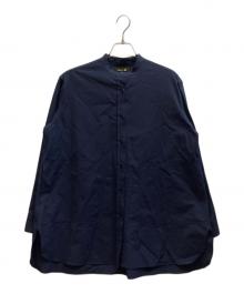 DRAWER（ドゥロワー）の古着「バンドカラーシャツ / 6511-218-0486」｜ネイビー