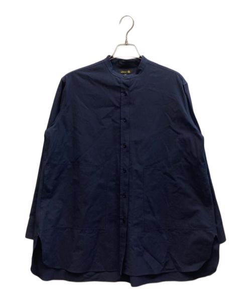 DRAWER（ドゥロワー）Drawer (ドゥロワー) バンドカラーシャツ / 6511-218-0486 ネイビー サイズ:36の古着・服飾アイテム