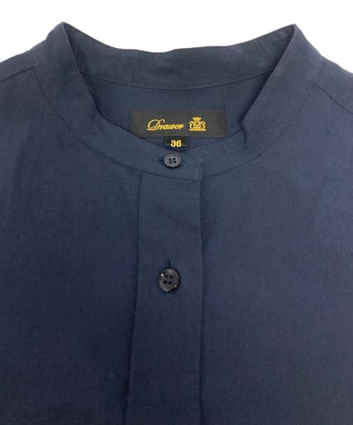 DRAWER（ドゥロワー）Drawer (ドゥロワー) バンドカラーシャツ / 6511-218-0486 ネイビー サイズ:36の古着・服飾アイテム