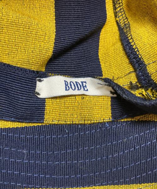 BODE（ボーディ）BODE (ボーディ) ストライプバケットハット イエロー×ネイビーの古着・服飾アイテム