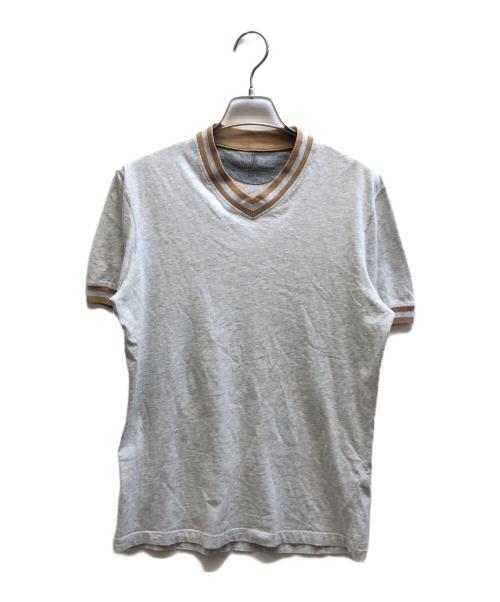 BRUNELLO CUCINELLI（ブルネロクチネリ）BRUNELLO CUCINELLI (ブルネロクチネリ) VネックTシャツ グレー サイズ:XSの古着・服飾アイテム