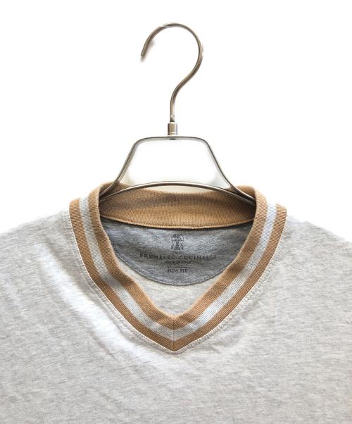 BRUNELLO CUCINELLI（ブルネロクチネリ）BRUNELLO CUCINELLI (ブルネロクチネリ) VネックTシャツ グレー サイズ:XSの古着・服飾アイテム