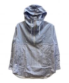 COMME des GARCONS HOMME DEUX（コムデギャルソン オム ドゥ）の古着「ストライプアノラックパーカー / DQ-B021」｜ブルー