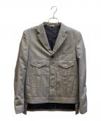 COMME des GARCONSコムデギャルソン）の古着「チェックテーラードジャケット / DQ-J039」｜グレー