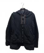 COMME des GARCONS HOMME DEUXコムデギャルソン オム ドゥ）の古着「ポリエステル縮絨パーカードッキングジャケット/DQ-J055」｜ブラック