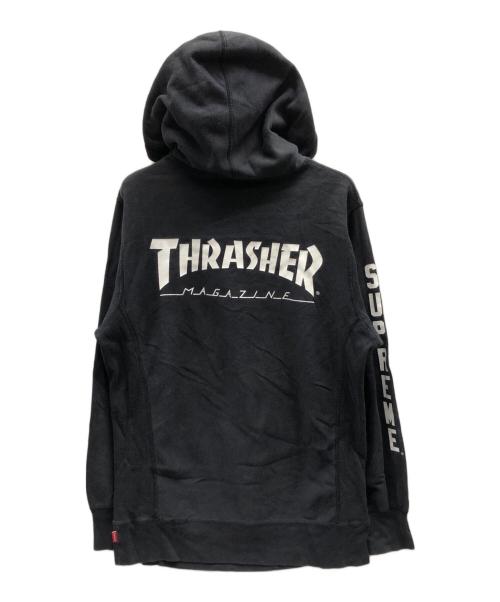 SUPREME（シュプリーム）Supreme (シュプリーム) Metallic Rib Hooded Sweatshirt ブラック サイズ:Mの古着・服飾アイテム