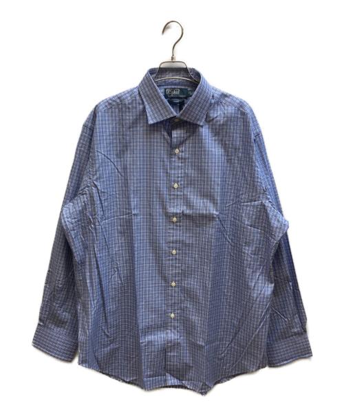 POLO RALPH LAUREN（ポロ・ラルフローレン）POLO RALPH LAUREN (ポロ・ラルフローレン) セミワイドカラーチェックシャツ スカイブルー サイズ:17 1/2 未使用品の古着・服飾アイテム