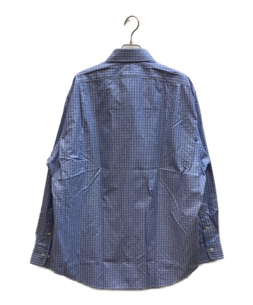 POLO RALPH LAUREN（ポロ・ラルフローレン）POLO RALPH LAUREN (ポロ・ラルフローレン) セミワイドカラーチェックシャツ スカイブルー サイズ:17 1/2 未使用品の古着・服飾アイテム