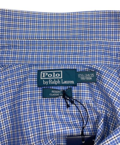 POLO RALPH LAUREN（ポロ・ラルフローレン）POLO RALPH LAUREN (ポロ・ラルフローレン) セミワイドカラーチェックシャツ スカイブルー サイズ:17 1/2 未使用品の古着・服飾アイテム