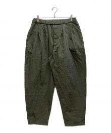 CASEY CASEY（ケーシーケーシー）の古着「PLEAT PANT / 20HP180」｜オリーブ