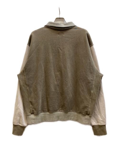 EVISU（エヴィス）EVISU (エヴィス) BLOCKING HEAVY WASHED HALF ZIP SWEATSHIRT/2EAEJM5SW6106 カーキ サイズ:XLの古着・服飾アイテム