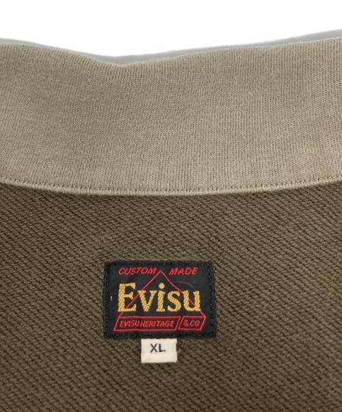 EVISU（エヴィス）EVISU (エヴィス) BLOCKING HEAVY WASHED HALF ZIP SWEATSHIRT/2EAEJM5SW6106 カーキ サイズ:XLの古着・服飾アイテム