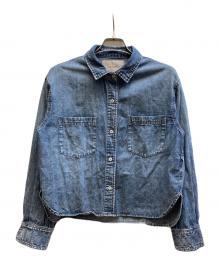 JUSGLITTY（ジャスグリッティー）の古着「クロップドデニムシャツ/44114990」｜インディゴ