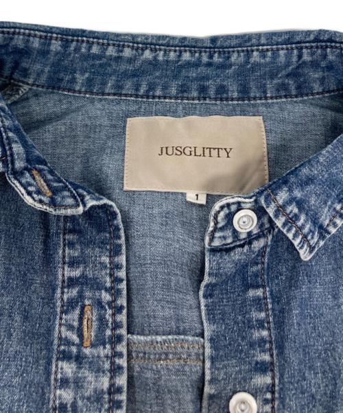 JUSGLITTY（ジャスグリッティー）JUSGLITTY (ジャスグリッティー) クロップドデニムシャツ/44114990 インディゴ サイズ:1の古着・服飾アイテム