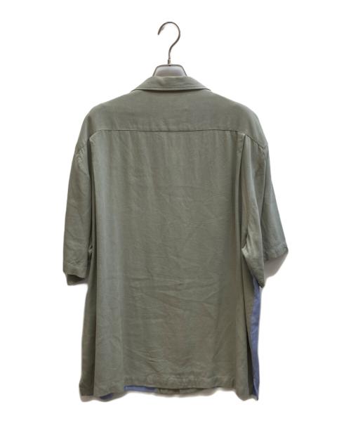 NATNAST（ナットナスト）NATNAST (ナットナスト) ツートンオープンカラーシルクシャツ ブルー×グリーン サイズ:Lの古着・服飾アイテム