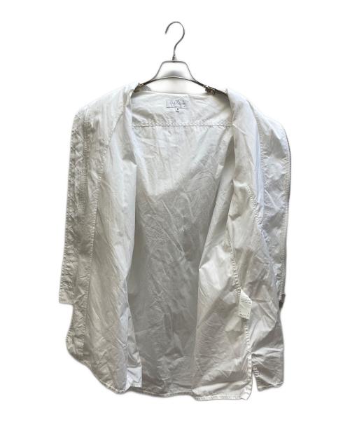 Yohji Yamamoto pour homme（ヨウジヤマモト プールオム）Yohji Yamamoto pour homme (ヨウジヤマモト プールオム) CHAIN STITCH BROAD HOOD SHIRT ホワイト サイズ:2の古着・服飾アイテム