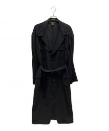 Y's（ワイズ）の古着「WOOL GAUZE 4POCKETS LONG JACKET」｜ブラック