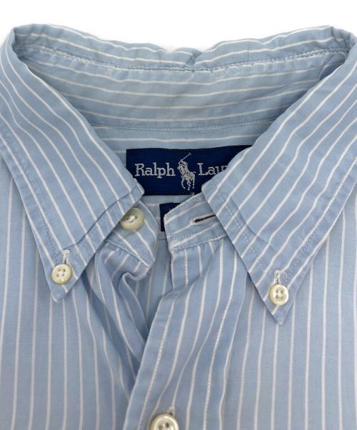 RALPH LAUREN（ラルフローレン）RALPH LAUREN (ラルフローレン) 半袖ストライプシャツ スカイブルー サイズ:16 1/2の古着・服飾アイテム