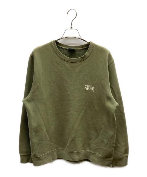 stussy（ステューシー）stussy (ステューシー) クルーネックスウェット カーキ サイズ:Mの古着・服飾アイテム