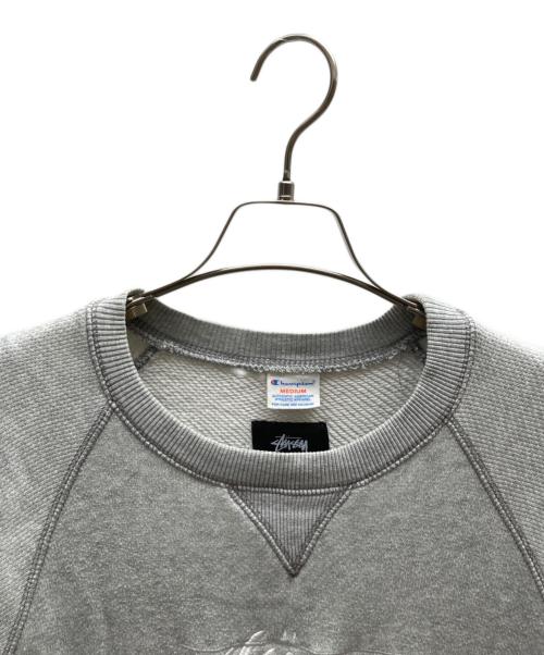 Champion（チャンピオン）Champion (チャンピオン) stussy (ステューシー) スウェット・サーマルカットソー / C8-J054 グレー サイズ:MEDIUMの古着・服飾アイテム